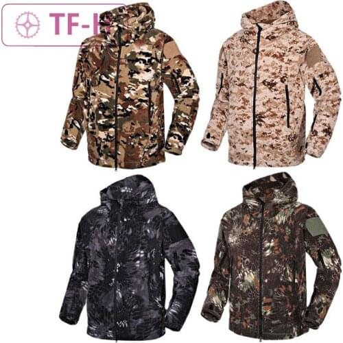 Jacket Cold-proof Suit Fleece Coat Frog Outdoor Riding Tactical Warm Hood Fashion Square Windproof Long-sleeved Python