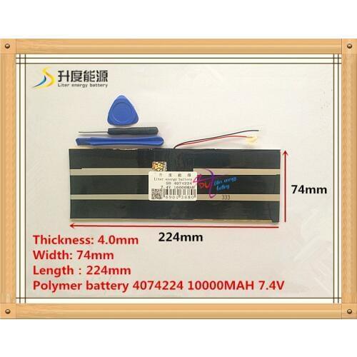 [L128] 7.4V,10000mAH,[4074224] PLIB (polymer lithium ion battery ) Li-ion battery for tablet pc;For 10 hero dual core