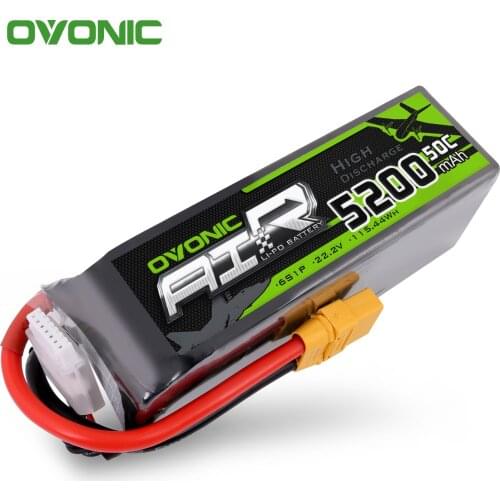 OVONIC 22.2V 5200mAh 6S 50C Lipo Battery With XT90 Plug For Arrma Car Racing Airplane Quadcopter Helicopter Car Truck Boat Hobby