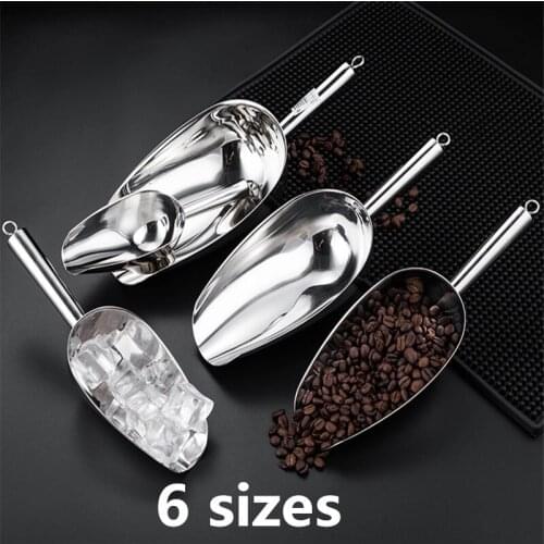 BBQ Ice Sugar Flour ice Scoops Shovel Wedding Bar Party Home Kitchen Tool Stainless Steel Ice Scraper Food Buffet Candy Bar tool