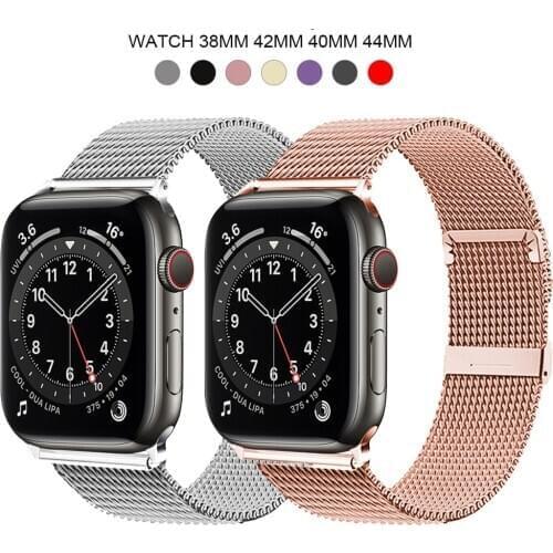 Milanese strap For Apple watch serie 6 5 4 se 3 iWatch band 42mm 38mm Metal Stainless steel bracelet Apple Watch band 44mm 40mm
