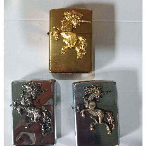 Metal Badge for Kerosene lighter Oil Lighter DIY Handmade Smoker Accessories Gadgets Lighters Decor Accessory unicorn