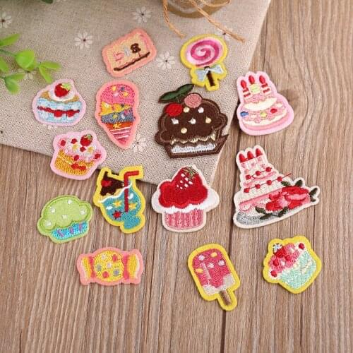 1pcs Dessert Theme Cute Embroidered Patches Sew for Applique Stickers Badge Accessories Decoration kids Clothing DIY