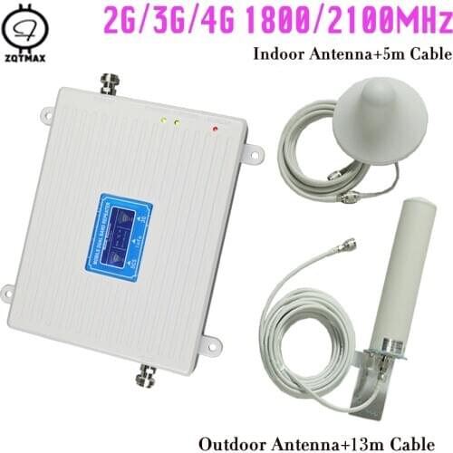 ZQTMAX mobile 2g 3g 4g signal booster gsm 1800 repeater LTE UMTS Smartphones network data amplifier + antenna accessories