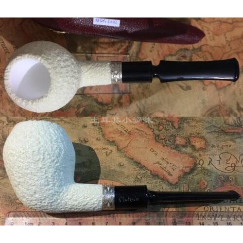 MSN.L0032 Finest Block Turkey Meerschaum Sepiolite pipe by Muhsin Erdogan pipe - Hand Carved Tobacco Smoking New Big