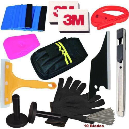 Car Wrapping Installation Tools Kit Vinyl Wrap Bag Squeegee Razor Glove