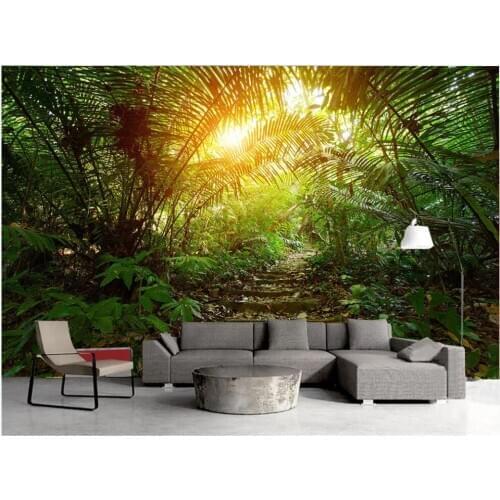 Custom mural 3d wall mural on the wall Fantasy forest path HD natural scenery home decor photo wallpaper in the living room