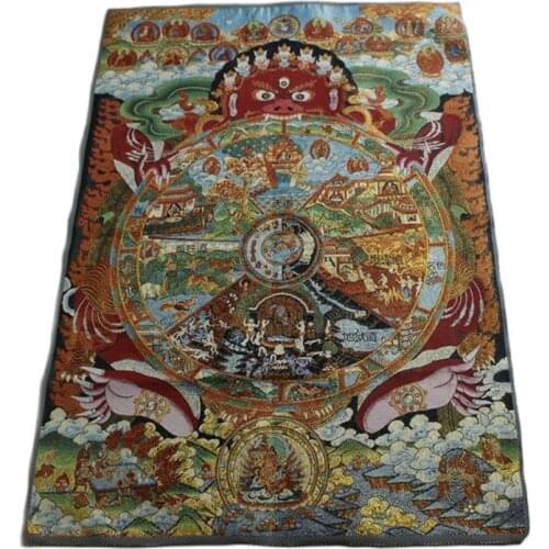 Nepalese Thangka embroidery Tibetan Buddhist six samsara Thangka