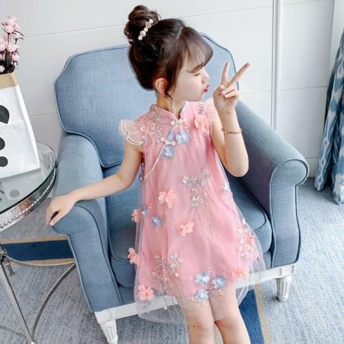 Girls Dresses 2021 New Summer Childrens Elegant Sweet Embroidered Princess Dress Girls Clothes Kids Girl Lace Dress for 9 Years