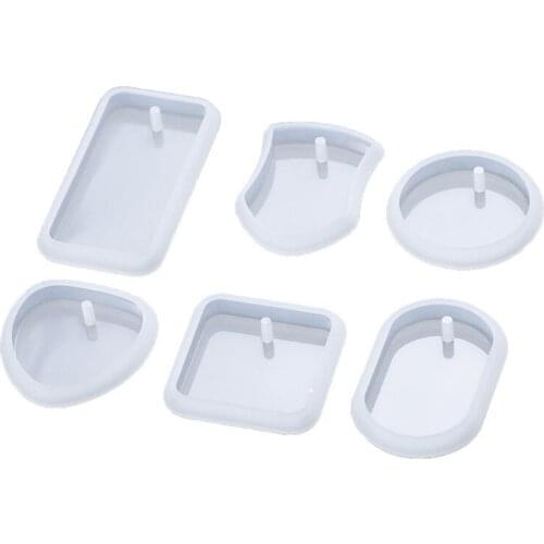 Hanging Listed Resin Mold Geometric Shape Irregular Rectangular Circle Pendant Silicone Mould DIY Crafts Jewelry Mold