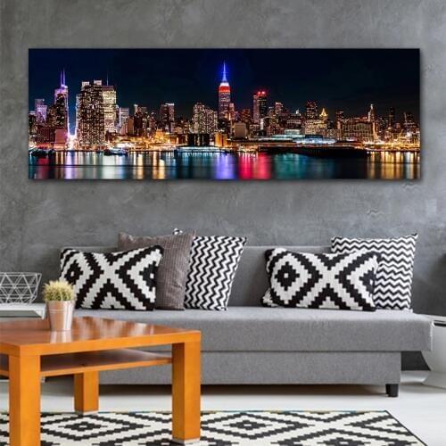 Poster Canvas Painting Wall Picture New York City Night Art Print Canvas Posters Wall Art Painting Home Decor Landcape Art Print