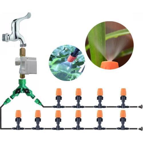 15m 4/7mm Garden Hose Timer Control Electromagnetic Valve Automatically Irrigation System Bonsai Potted Flower Watering Kits