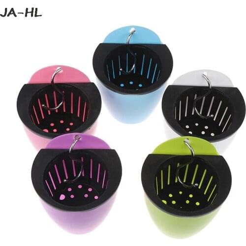 New Self Watering Solid Color Flower Pot Wall Hanging Resin Automatic Plastic Planter Durable For Garden Balcony With Hooks