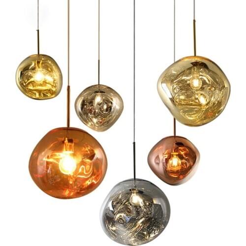 Modern Pendant Lights Glass Ball Lava Dixon Lustre Luminaire Hanging Pendant Lamps For Living Room Cafe Decor Lighting Fixtures