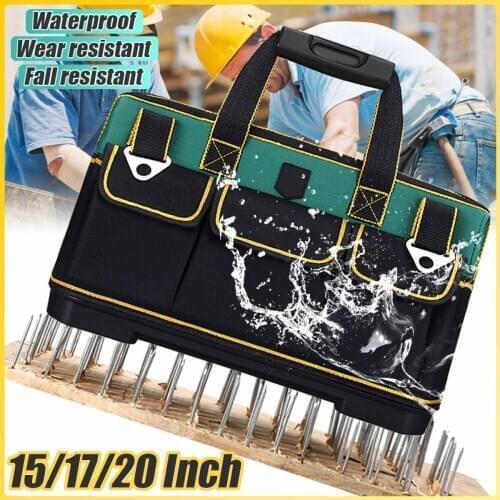 Mingzhimuyu 2020 Upgrade Tool Bag 15/18/20 in Electrician Bag 1680D Oxford Waterproof Wear-resistant Strong Tool Storage Toolkit