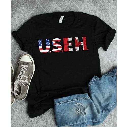 U.S.EH. FLAG Shirt Independence day America 4th of july Short Sleeve Oversized T-shirt harajuku Streetwear Cotton Top Tee O Neck