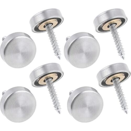 16 mm Stainless Steel Mirror Nails Screw Cap (8 Pieces)