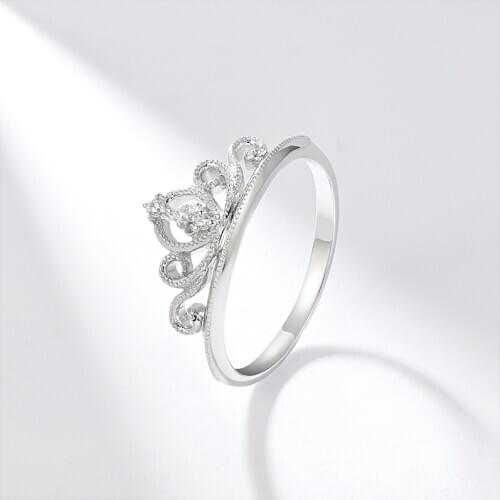 DY 925 Sterling Silver Ring Crown Shape Pretty Princess Charm Bridal Wedding Party Luxury Engagement Ring For Women Fine Jewelry