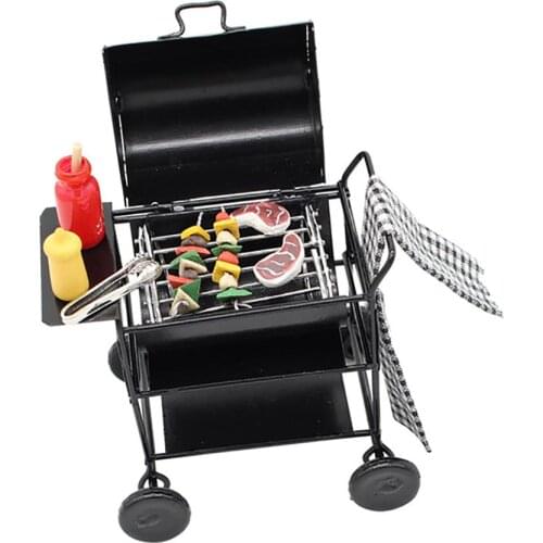 1:12 Dollhouse Kitchen BBQ Grill Miniature Oven Model Kids Pretend Play Toy