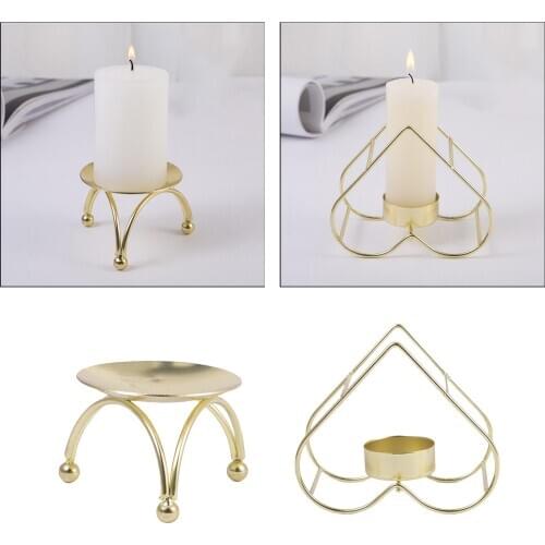 2Pcs Nordic Style Candle Holder Metal Pillar Votive Tea Light Candlestick Decorative Centerpieces Desktop for Dinner Holiday