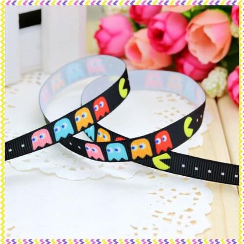 3/8'' Free shipping game printed grosgrain ribbon headwear hair bow diy party decoration wholesale OEM 9mm B728