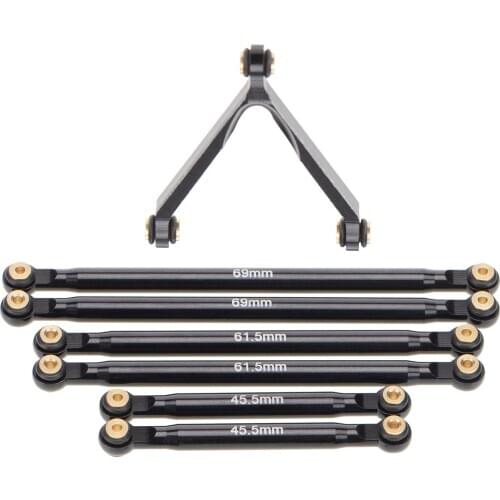 7pcs 1:24 RC Aluminum Alloy Rod Link Linkage for Axial SCX24 AXI90081 Crawler Buggy Trucks Car Upgrade Parts