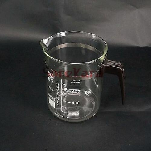 800ml Plastic handle Beaker Chemistry Laboratory Borosilicate Transparent Glass Beaker with spout FREE SHIP