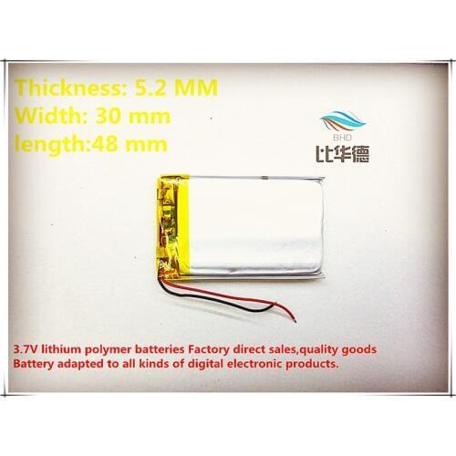 Free shipping)3.7V Battery 523048 800mah lithium-ion polymer battery quality goods of CE FCC ROHS certification authority