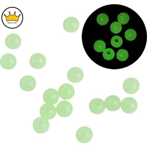 100PCS 4/5/6/8/10mm Acrylic Luminous Glowing In The Dark Round Beads for Jewelry Making supplies DIY Bracelet Women Jewelry