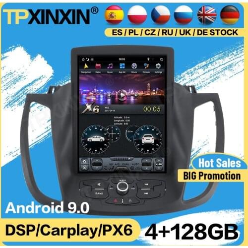 Carplay Wireless Tesla 128G Radio Stereo Receiver Android For Ford Kuga 2013 2014 2015 2016 2017 GPS Player Auto Audio Head Unit