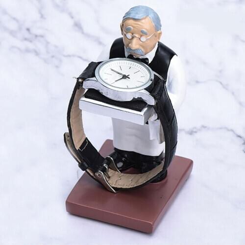 Housekeeper Butler Watch Storage Box Case Glass Cover Jewelry Display Rack Stand