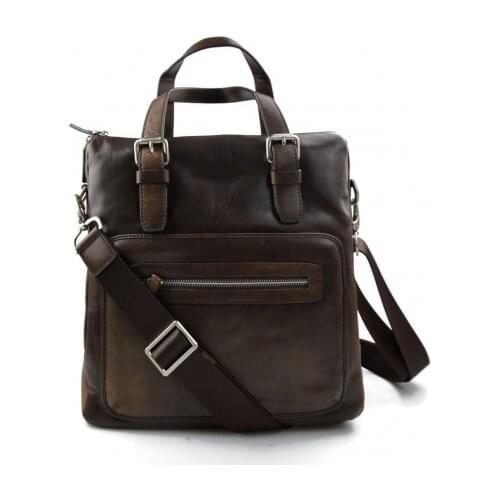 Leather notebook bag satchel messenger men ladies bag handbag dark brown shoulder bag ipad tablet bag