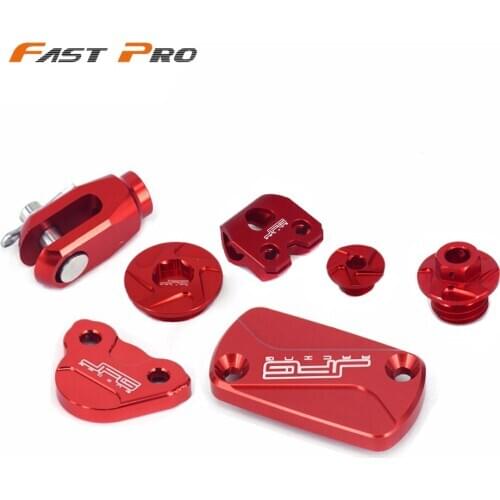 Motorcycle Front/Rear Brake Reservoir Cover & Brake Clevis & Brake Line Clamp & Oil Filter Plug Set For CRF250R CRF450R CRF450X