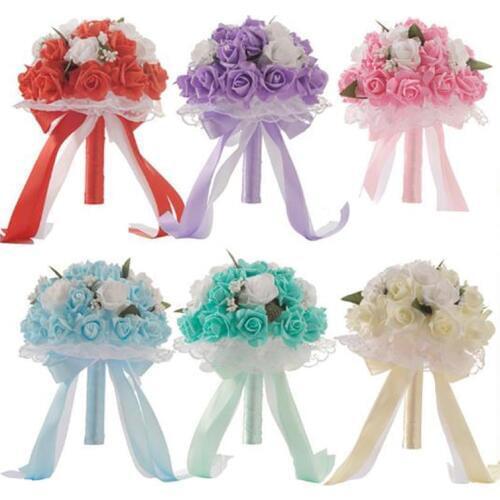 6 Colors Bouquet Hotsale Artificial Foam Flowers Foam Roses For Women Wedding Arrangement Bridal Bouquet Wedding Bouquets