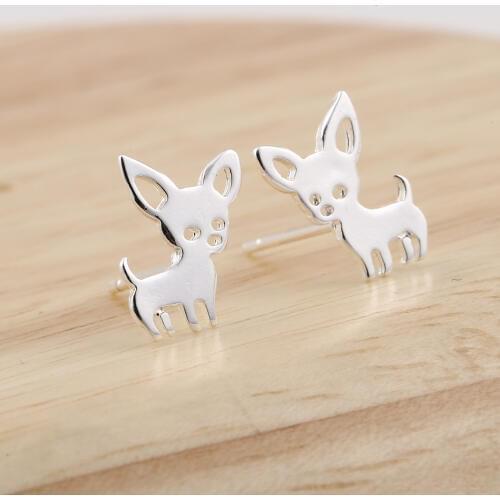 Hfarich Dropshipping Cute Chihuahua Earrings for Women Tiny Animal Pet Dog Stud Earrings Jewelry Love My Pet Accessories brincos