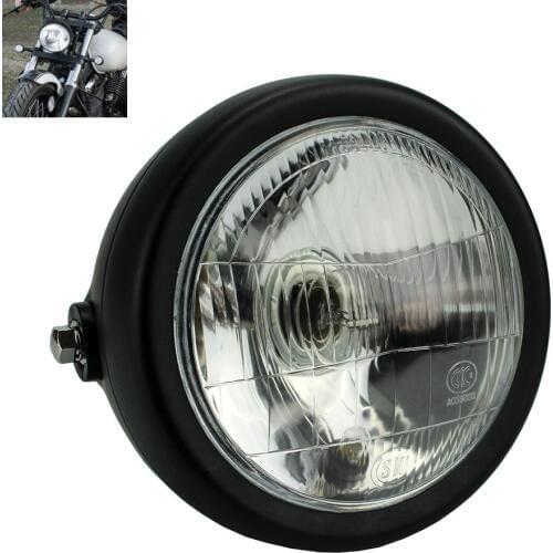 Retro Cafe Racer 6.5" Motorcycle Round Headlight Head Lamp Halogen Front Light High Low Beam For Harley Suzuki Yamaha Honda CG