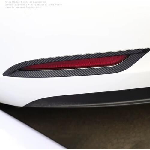 Car light Rear fog lamp Frame Cover sticker For Tesla model 3 2017-2020 ABS carbon fiber Decorative stickers Car Accessories