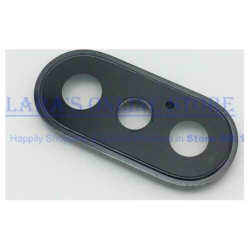 Genuine New Back Rear Camera Lens Glass Cover with Frame Holder For iPhone X Replacement Parts Silver Black