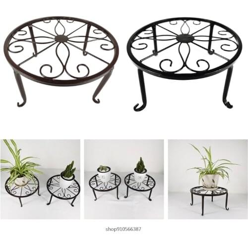 Flower Pot Plant Stand Metal Planter Stands for Indoor Outdoor Pots Holder Garden Container Supports Rack Round Shelf Wholesales