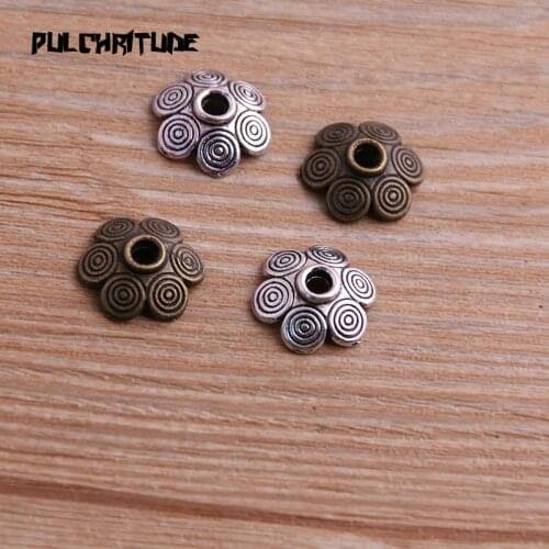 30pcs 5*13*15mm Two Color Receptacle Hollow Circle Flower DIY Spaced Jewelry Accessories Charms For Jewelry Making