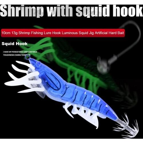 Fishing Lure Artificial Hard Bait Luminous Squid Hook Fishing Tackle Artificial Jig Wobblers Crankbait Fishing 10cm 13g