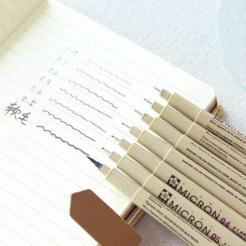 SAKURA PIGMA MICRON Pens Needle Point Manga Drawing Sketch Design Water-proof Marker Pens Japan