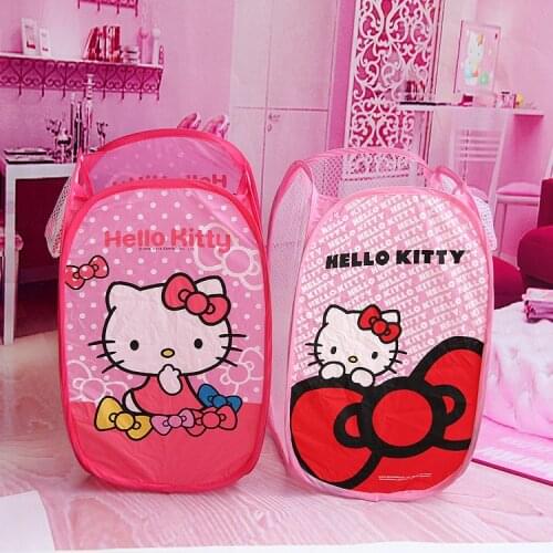 Sanrio Hello Kitty dirty clothes hamper folding laundry basket clothes storage basket household clothes basket toy bucket basket