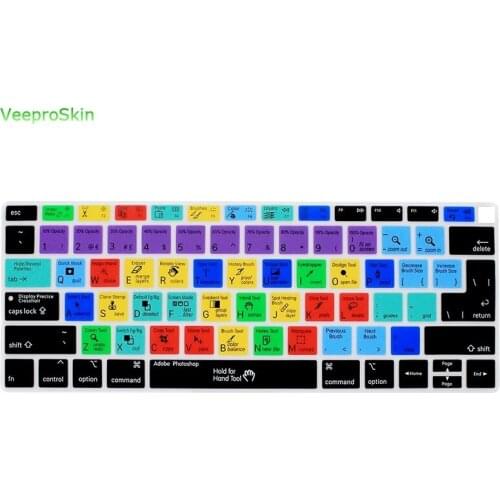 A1932 For Adobe Photoshop PS Hotkey Silicone Keyboard Cover Skin for MacBook Newest Air 13" 2018 Release