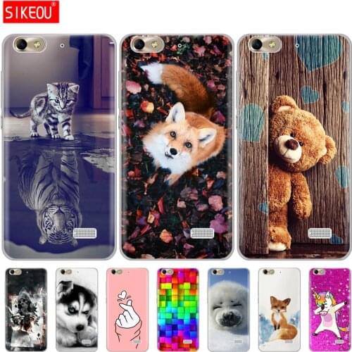 Silicon phone case for huawei honor 4C case Soft TPU transparent Back Cover 360 full protective bags printing clear coque bumper