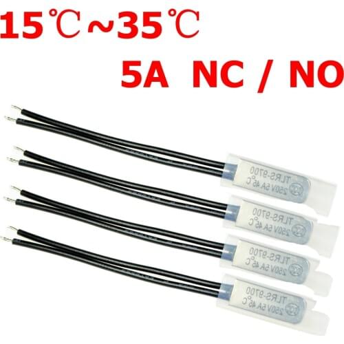 15C 20C 25C 30C 35C NC Normally Closed NO Normally Open Thermal Switch Temperature Sensor Switches Thermostat Control 5A 250V