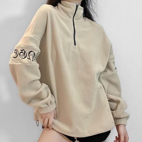 Y2K Stitching Hoodie Letter Loose Pullover Drawstring Sweatshirt Top Female Student Autumn And Winter New Hoodie