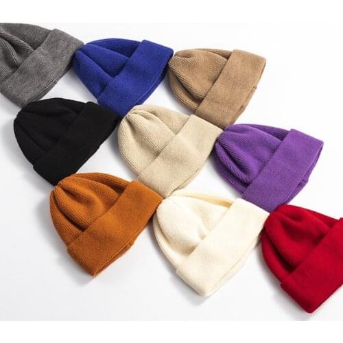 VISROVER 7 colors solid color acrylic beanies winter hat for woman best matched acrylic woman Autumn Warm skullies wholesale