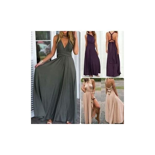 Womens Convertible Multiway Wrap Bandage Maxi Robe Bridesmaid Long Dress Rapture Women Dress