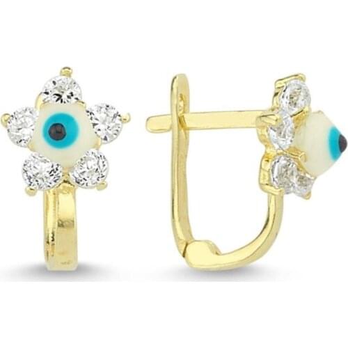 Gold Flower Kids Earrings TTGKPAÇK08-Certified 14K Gold-A perfect gift for your Loved Ones-Ephesus Gold & diamond